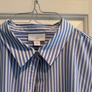 J. Jill Women's Blue and White Striped Blouse